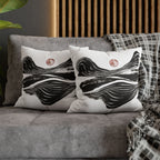Abstract Zen Brushstroke Pillowcase — Minimalist Black & White Decorative Pillow