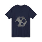 Hex Moon Graphic Tee Design Hex01 — Distressed Space Cheese Vintage Astronomy V-Neck T-Shirt