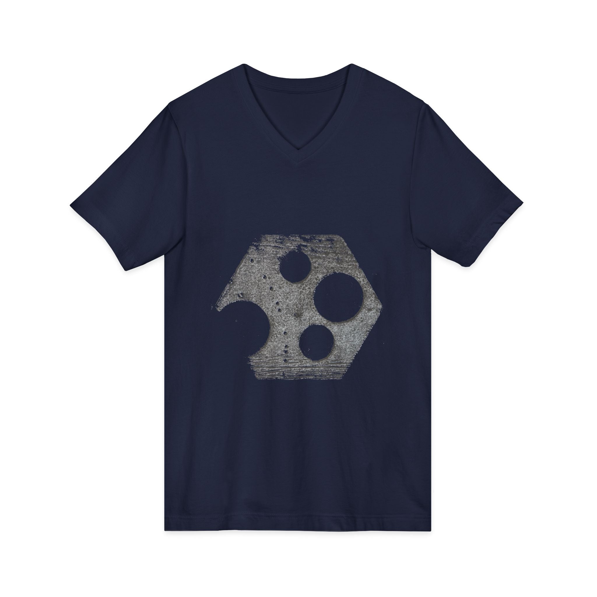 Hex Moon Graphic Tee Design Hex01 — Distressed Space Cheese Vintage Astronomy V-Neck T-Shirt