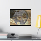 Abstract Earth Tone Hexagon Poster Matte Horizontal Poster | Geometric Wall Art
