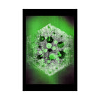 Green Hexagon Abstract Poster — Neon Geometric Art Matte Vertical Print