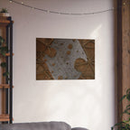 Matte horizontale poster — Horizontale kunst met metalen textuur van een kathedraalplafond 
