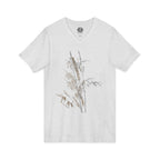 Botanical Grass V-Neck Tee — Minimal Dried Wildflower Illustration Shirt