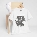 Hexagon Circles Graphic Tee — Digital Manual Print Art