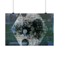 Abstract Geometric Matte Poster — Hexagon & Circles Art Print (Horizontal)