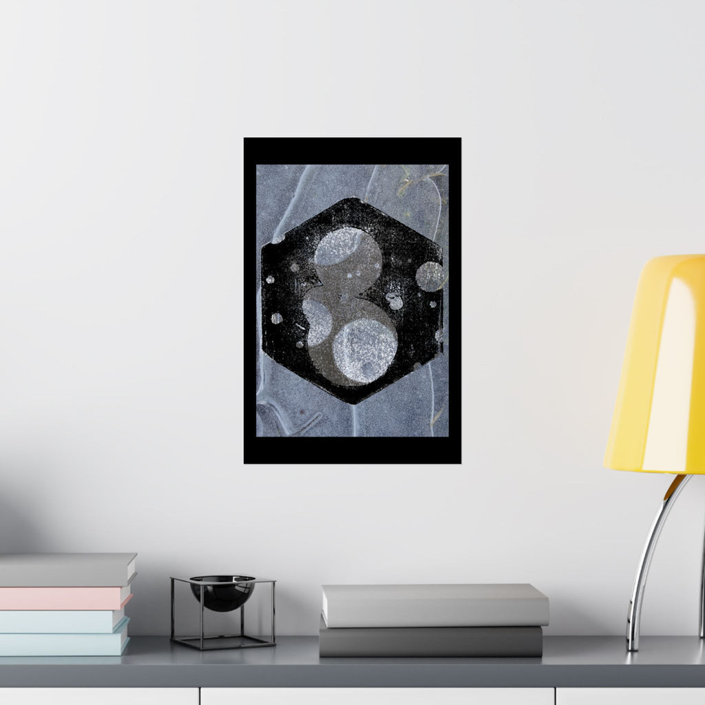 Abstract Geometric Hexagon Poster — Matte Vertical Wall Art