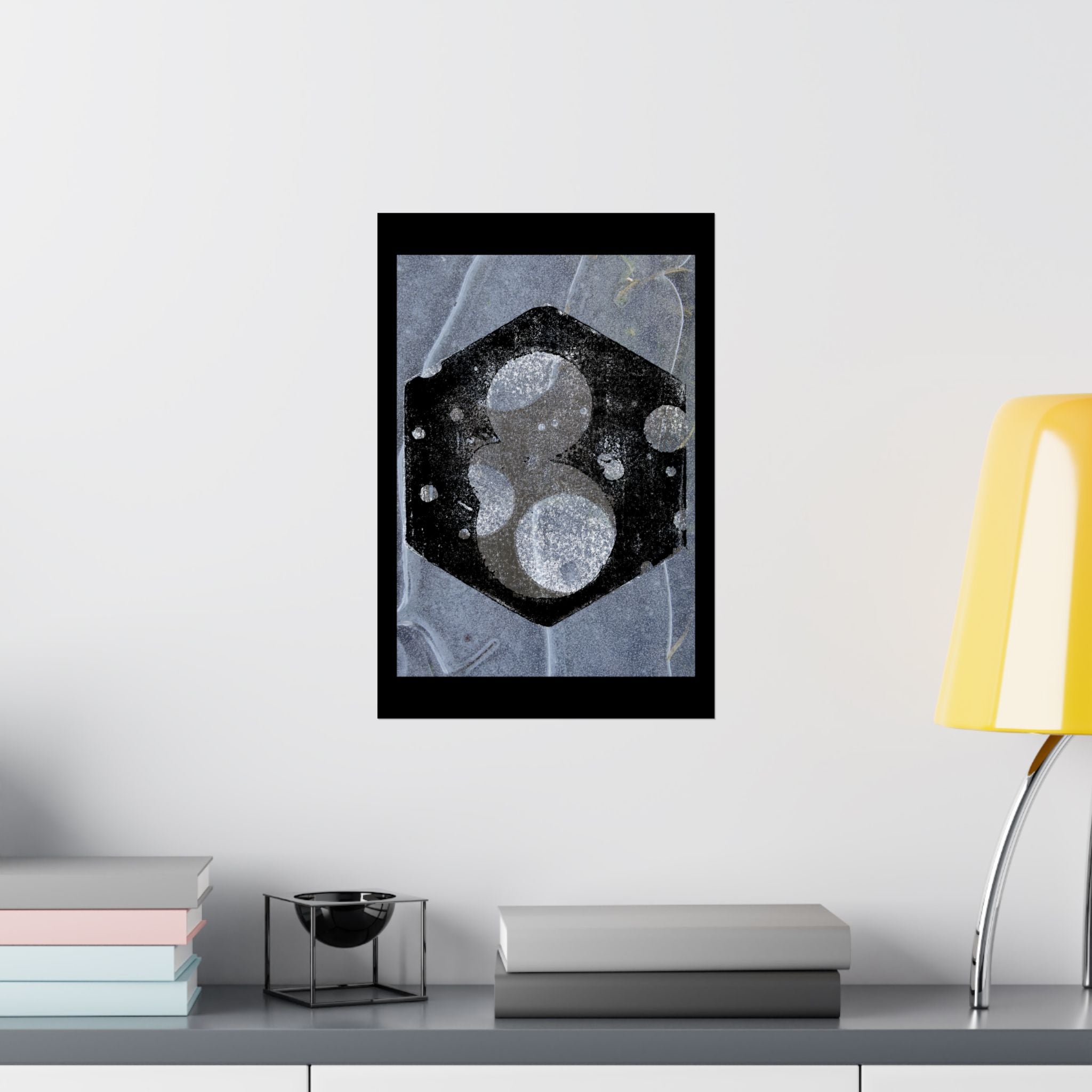 Abstract Geometric Hexagon Poster — Matte Vertical Wall Art