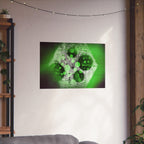 Abstract Green Hexagon Matte Horizontal Poster — Geometric Modern Wall Art