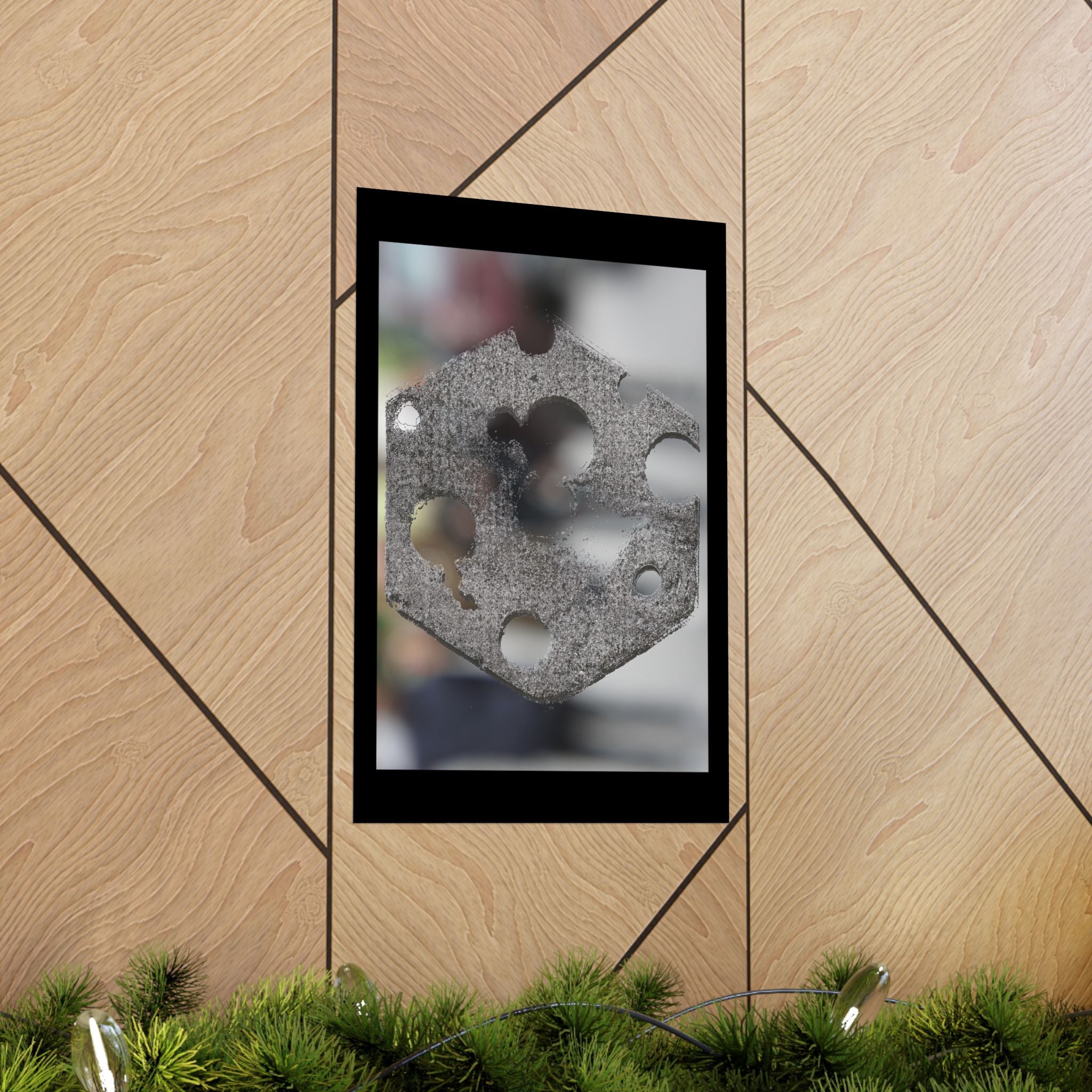 Abstract Hexagon Texture Matte Poster — Modern Geometric Wall Art