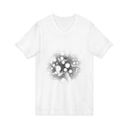 Hex Moon Graphic Tee Design Hex28 — Distressed Space Cheese Vintage Astronomy V-Neck T-Shirt
