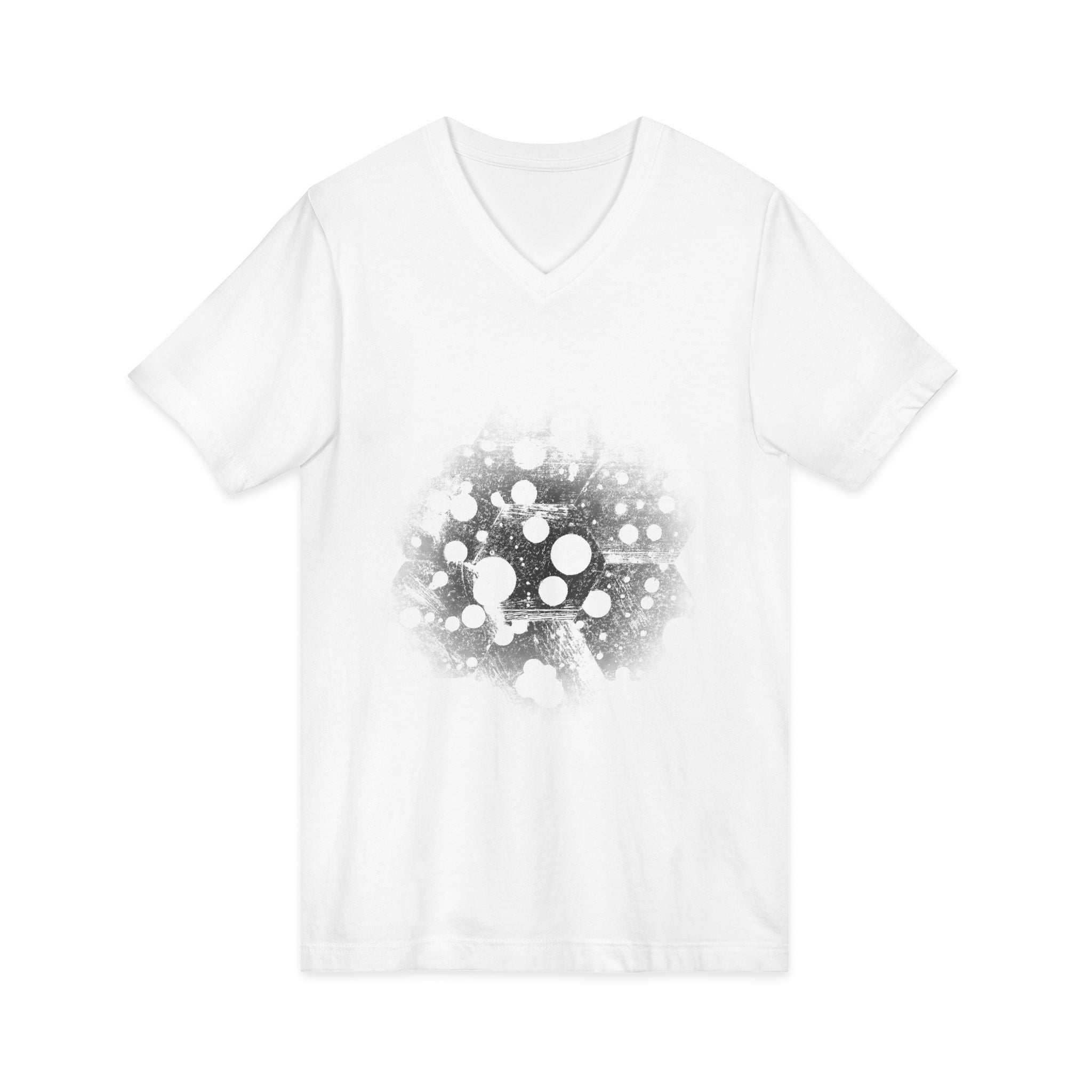 Hex Moon Graphic Tee Design Hex28 — Distressed Space Cheese Vintage Astronomy V-Neck T-Shirt