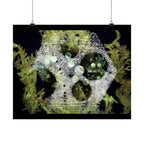 Abstracte poster met groen koraalrif, matte afwerking — Horizontale wanddecoratie geïnspireerd op de oceaan 