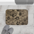 Hex Bubble Pattern Bath Mat — Retro Geometric Bathroom Rug