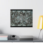 Abstracte zeshoekige poster in aquamatte kleur 