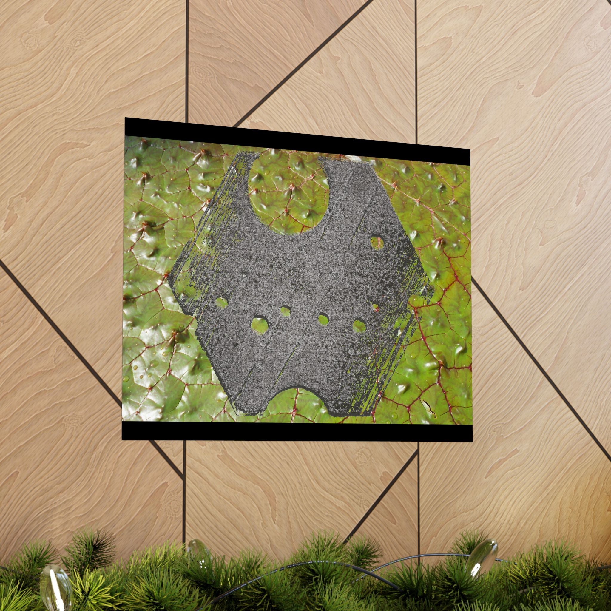 Abstracte geometrische bladstructuur matte poster | Horizontale wanddecoratie 