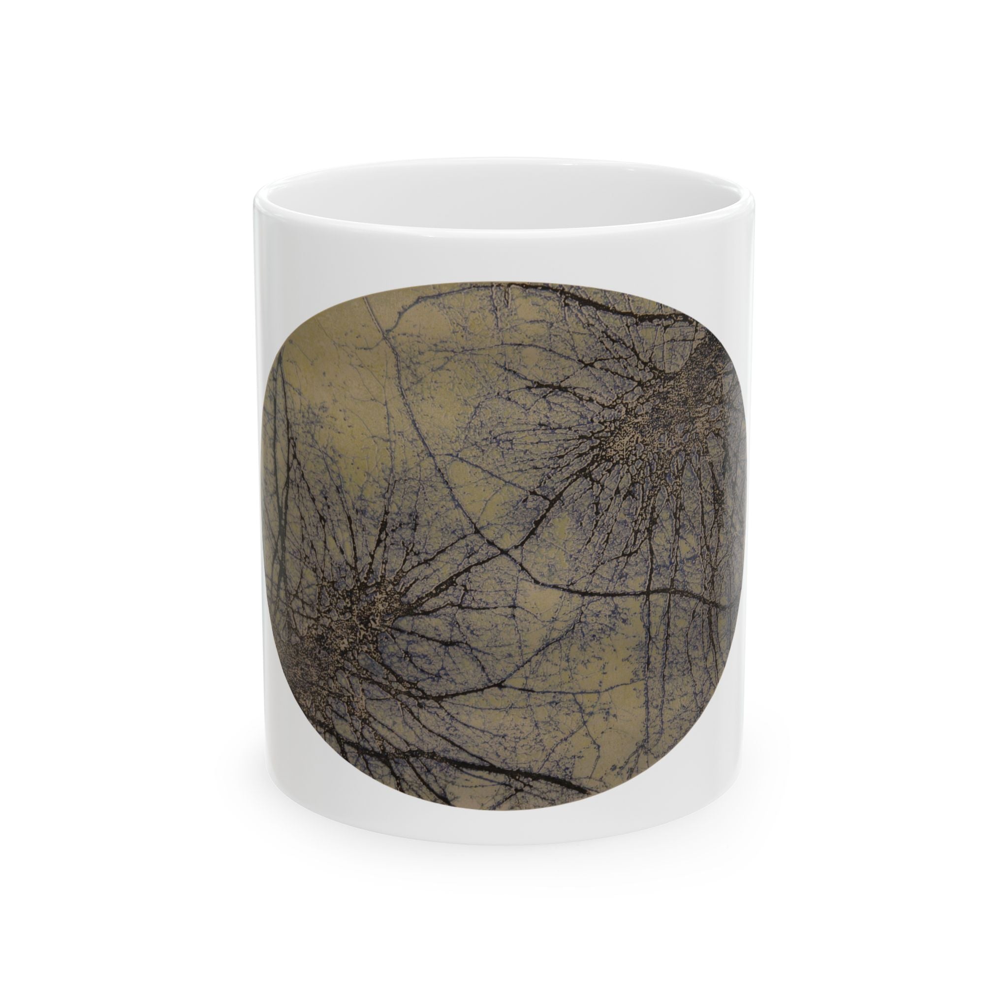 Organische abstracte bosmok — Aardetinten natuurkunstbeker 