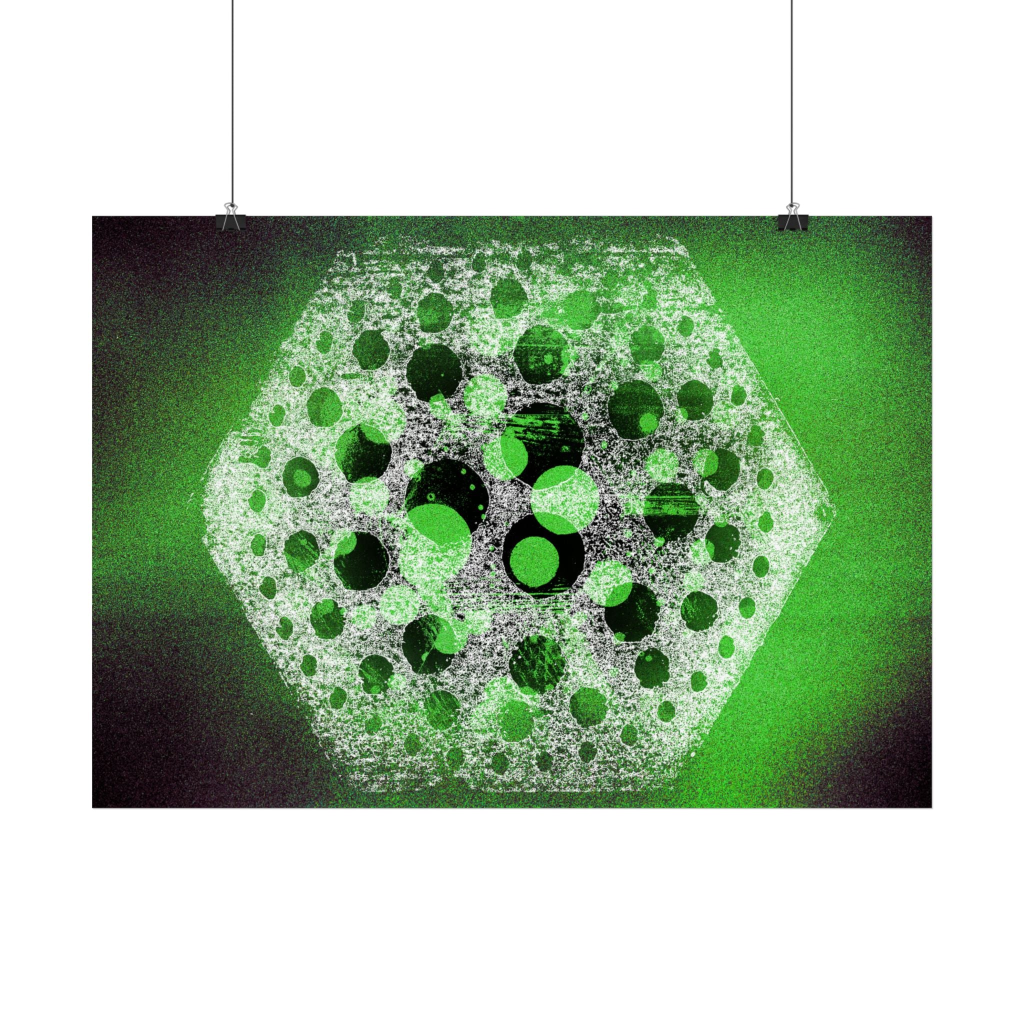 Abstract Hexagon Green Poster – Horizontal Wall Art