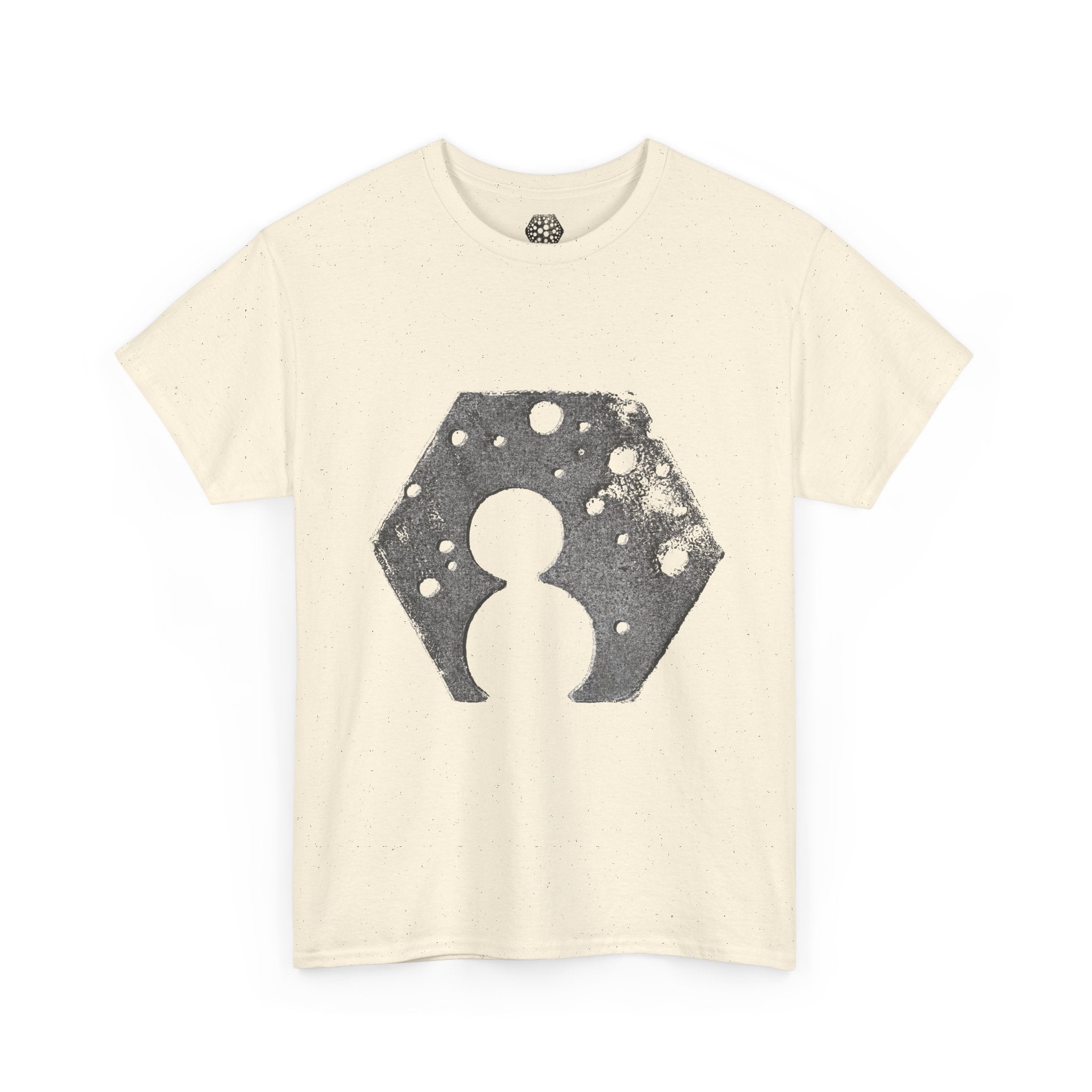 Hexagon Circles Graphic Tee — Digital Manual Print Art