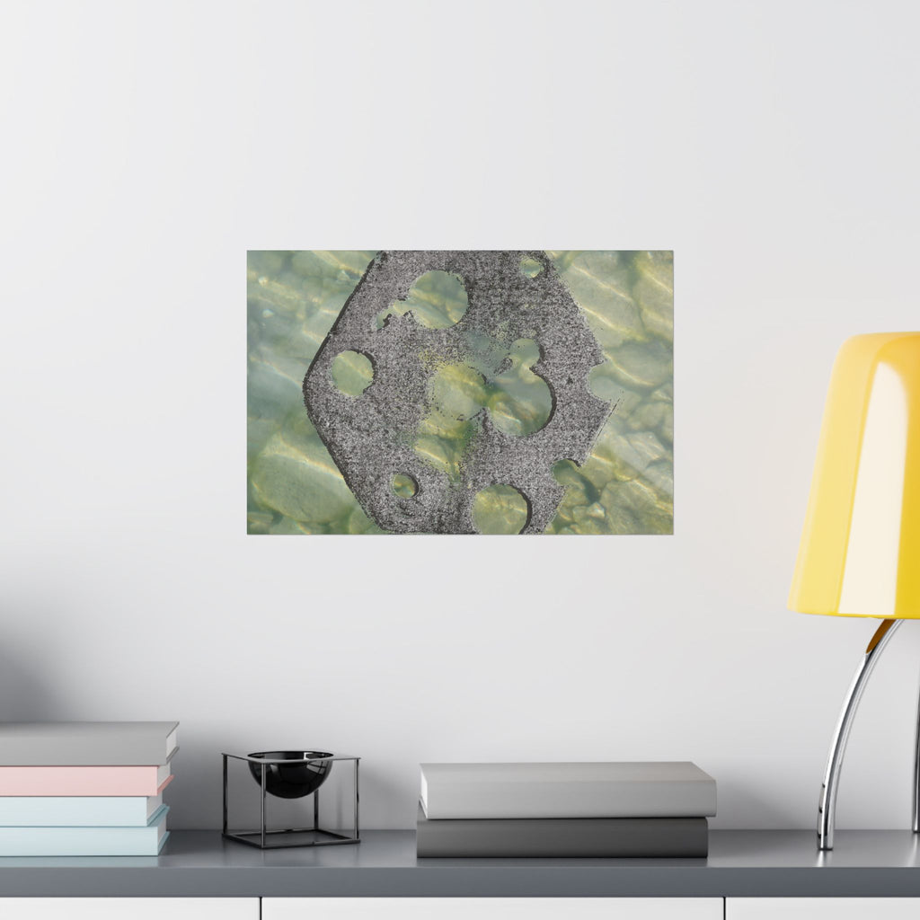 Abstract Seagrass & Stone Matte Horizontal Poster — Coastal Texture Wall Art