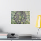 Abstract Seagrass & Stone Matte Horizontal Poster — Coastal Texture Wall Art