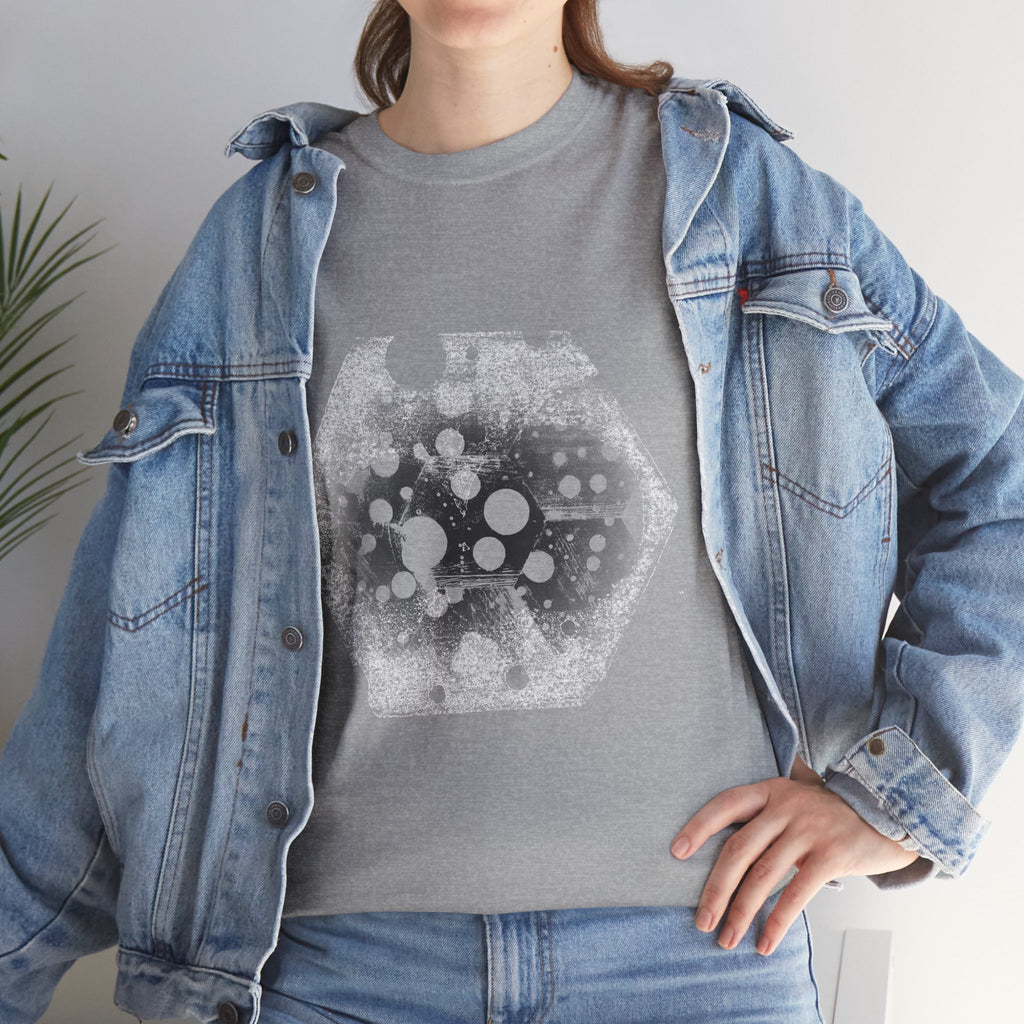 Hex Moon Graphic Tee — Distressed Space Cheese Vintage Astronomy T-Shirt