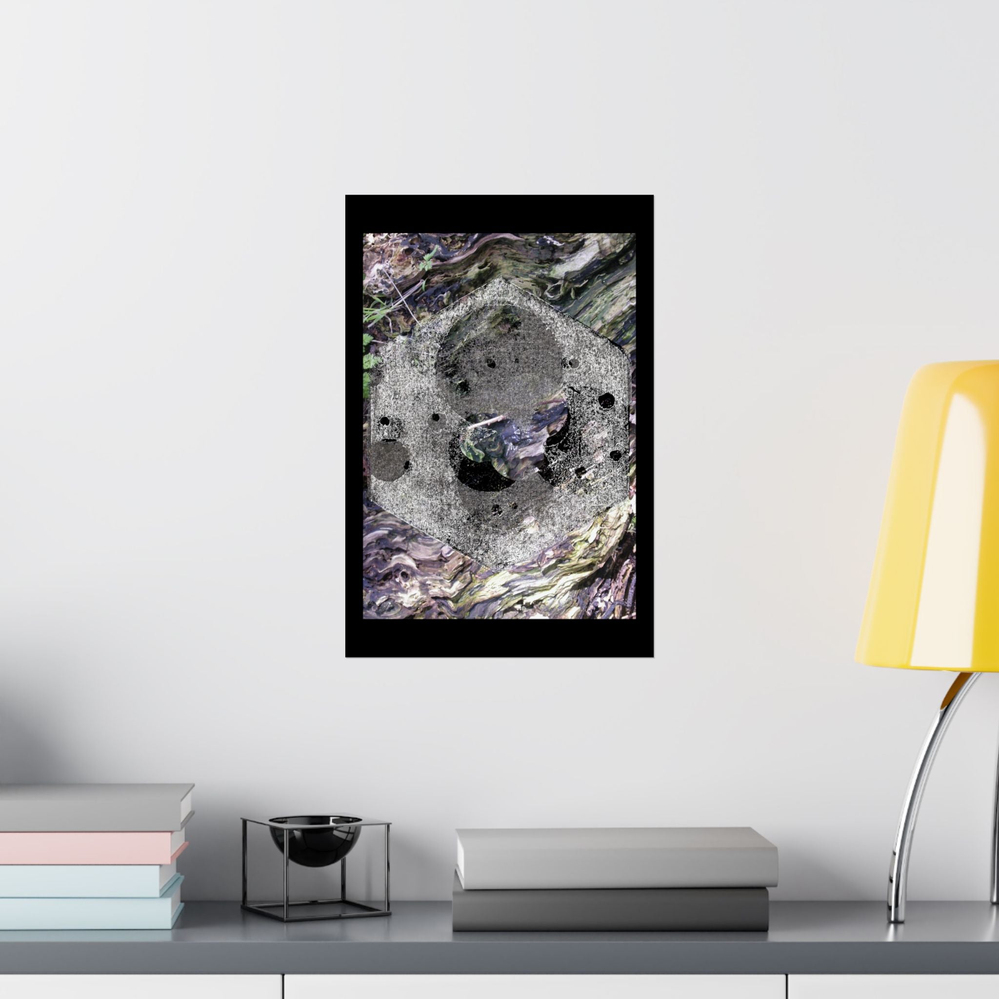 Abstract Woodgrain Poster — 'Tree Knot Orbit' Matte Vertical Art Print