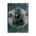 Abstracte zeshoekige maankunstposter — Verticale wandprint 