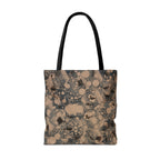 Abstract Marble Pattern Tote Bag — Neutral Honeycomb Bubble Design