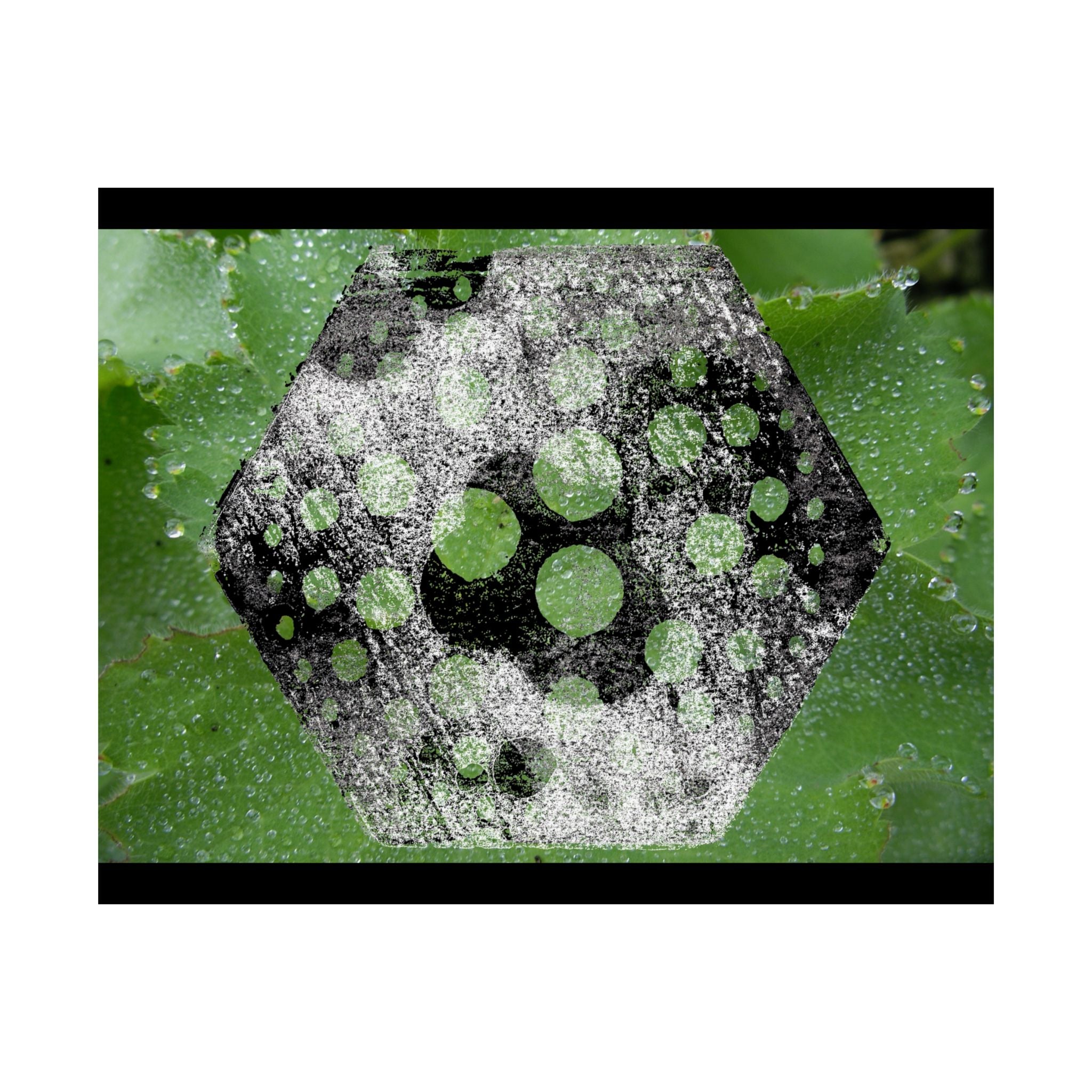 Matte Horizontal Poster — Green Hexagon Botanical Abstract Wall Art