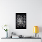 Abstract Geometric Dot Matte Poster — Monochrome Hex Pattern Wall Art