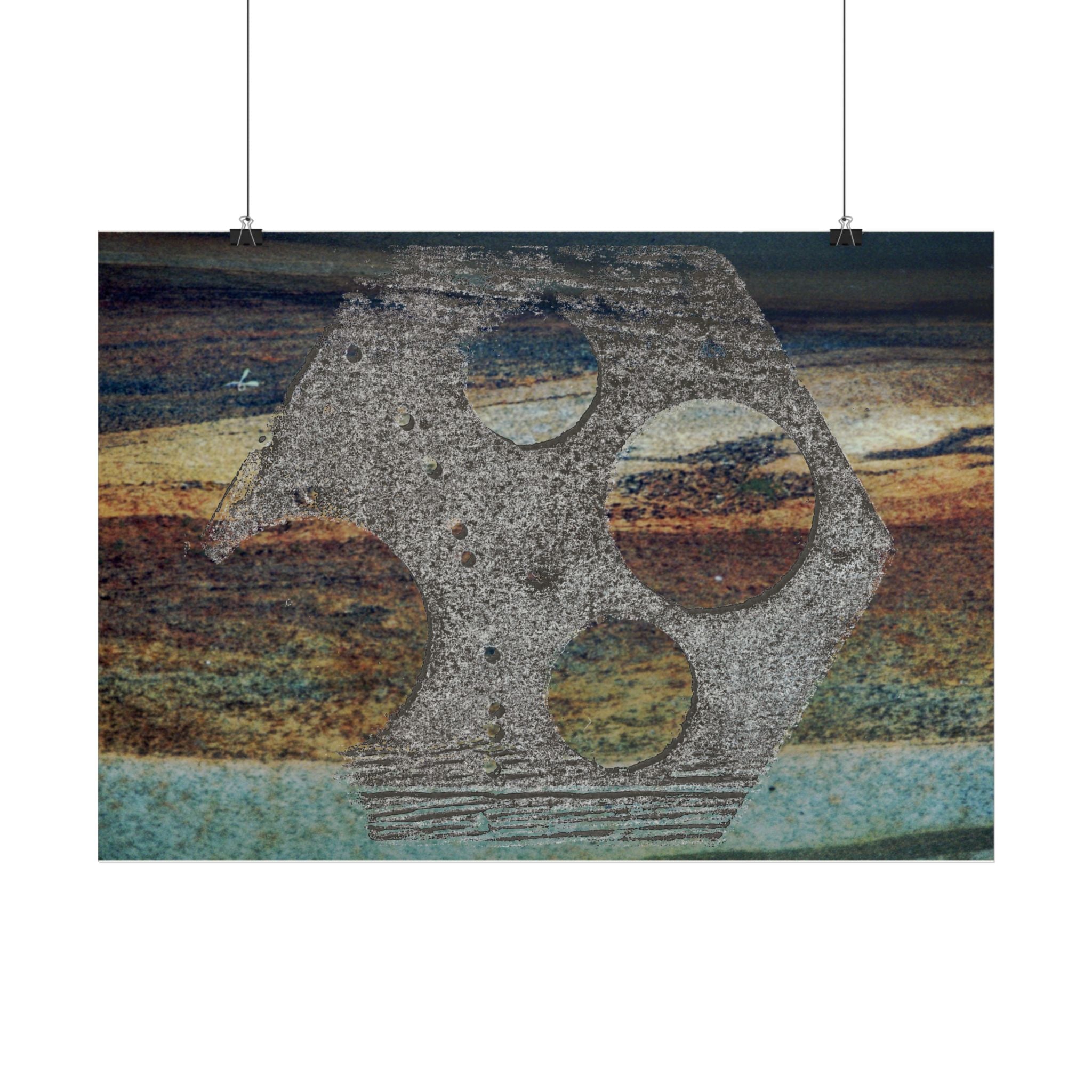 Abstracte poster met roestige metaaltextuur | Industriële muurdecoratie 