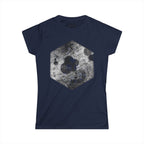 Hexagon Cosmic Dots Women's Tee — Vintage Space Geometry Graphic