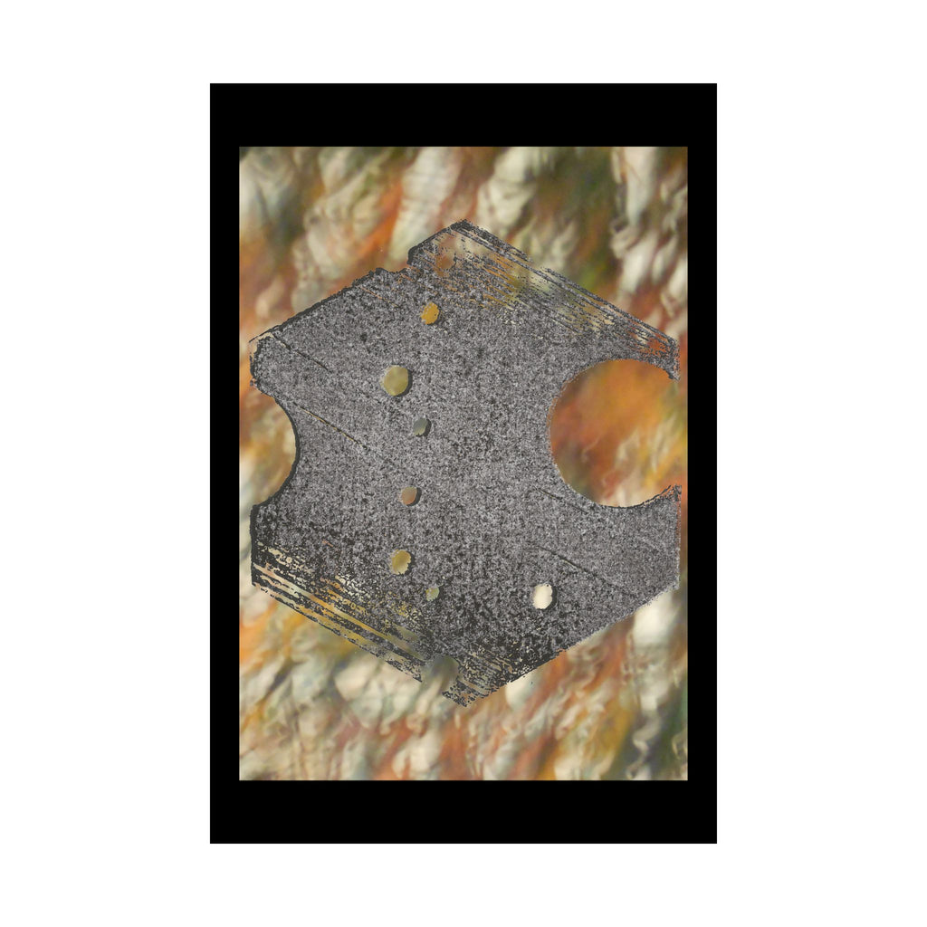 Abstract Geometric Hexagon Art Matte Vertical Poster | Textured Earth Tones