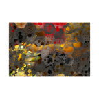 Abstracte matte poster met honingraatpatroon — Geometrische kunst in warme goud- en roesttinten 
