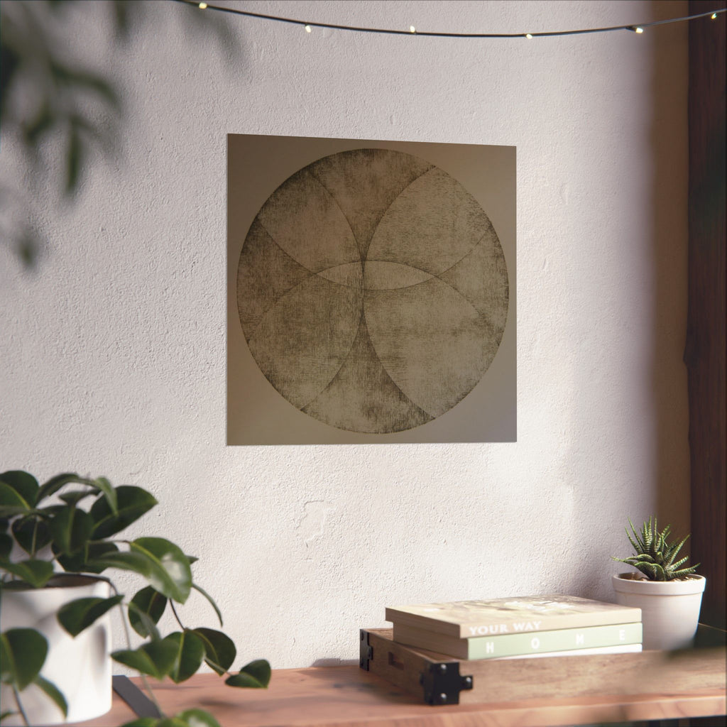 Abstract Earth Tone Circle Art Poster — Minimalist Geometric Wall Print
