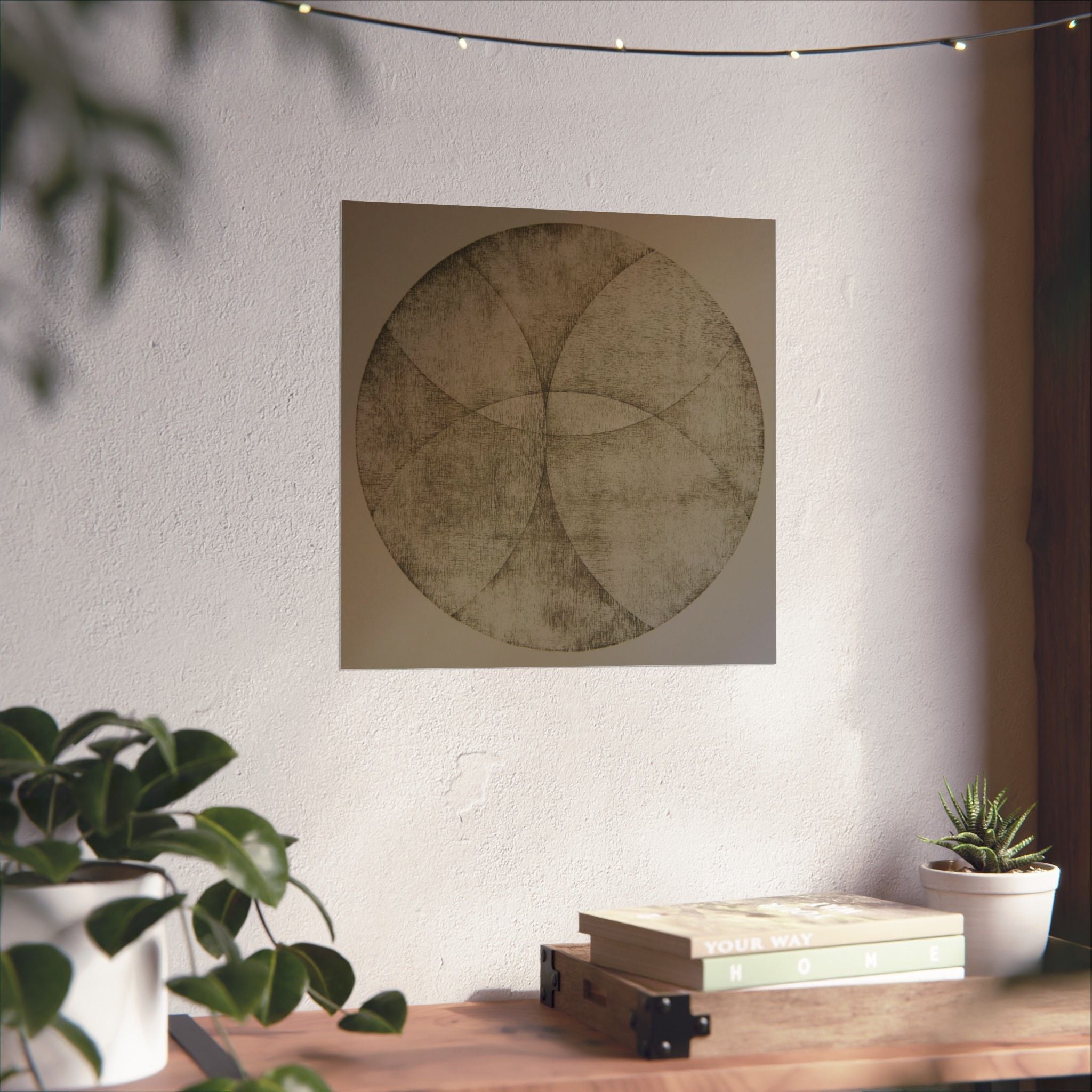 Abstract Earth Tone Circle Art Poster — Minimalist Geometric Wall Print