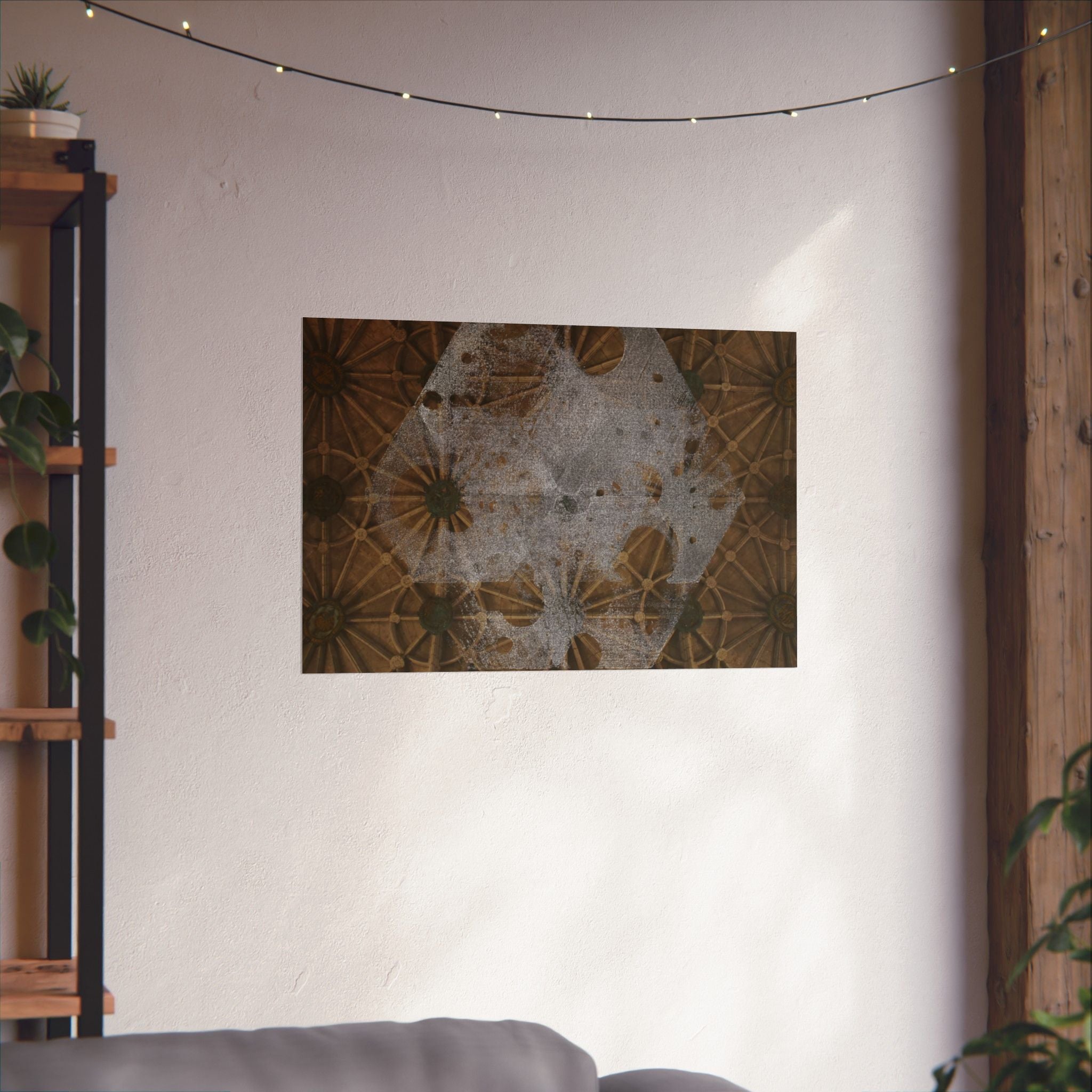 Matte horizontale poster — Kunstprint van een gotisch plafond 