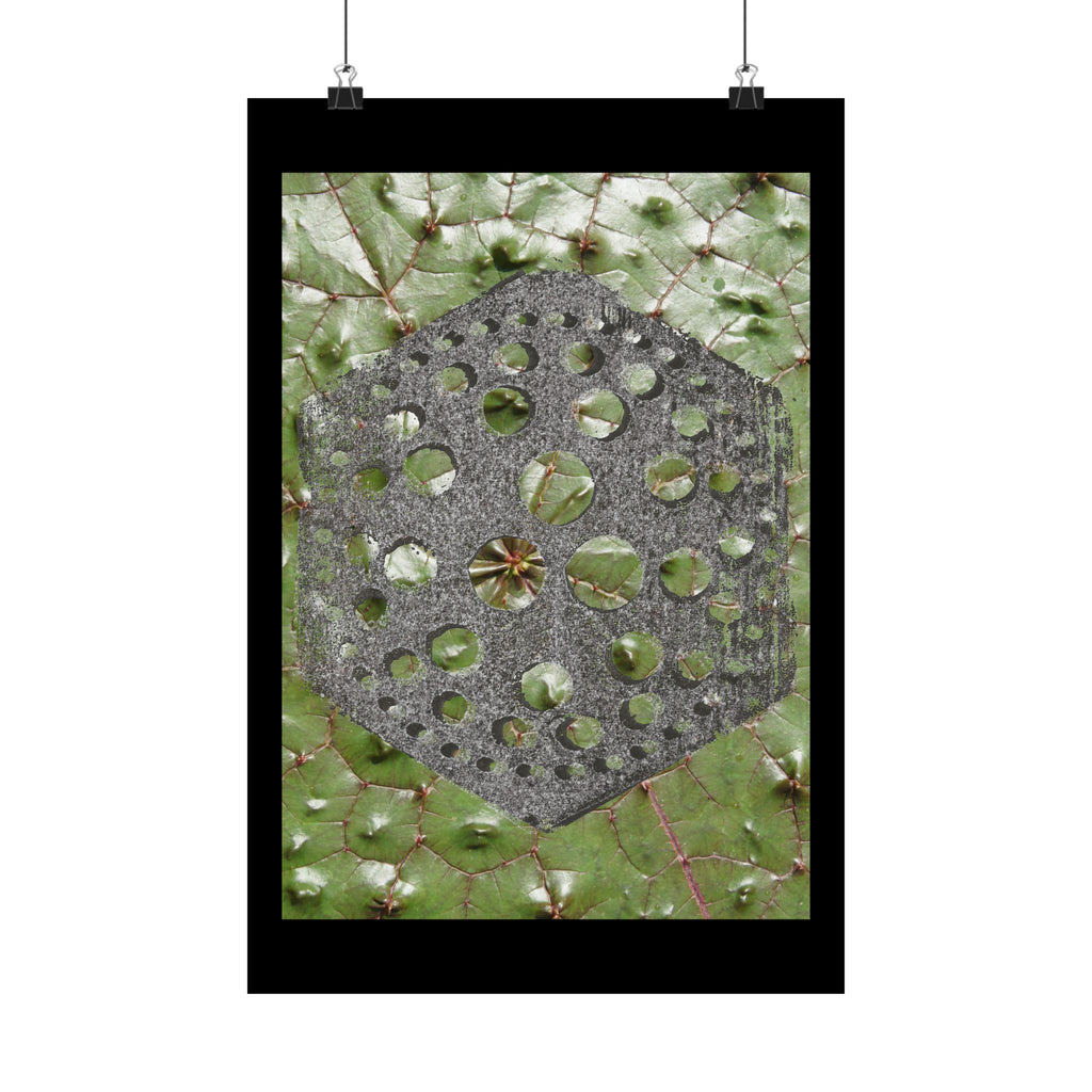 Geometric Hexagon Pattern Matte Poster | Botanical Leaf Texture