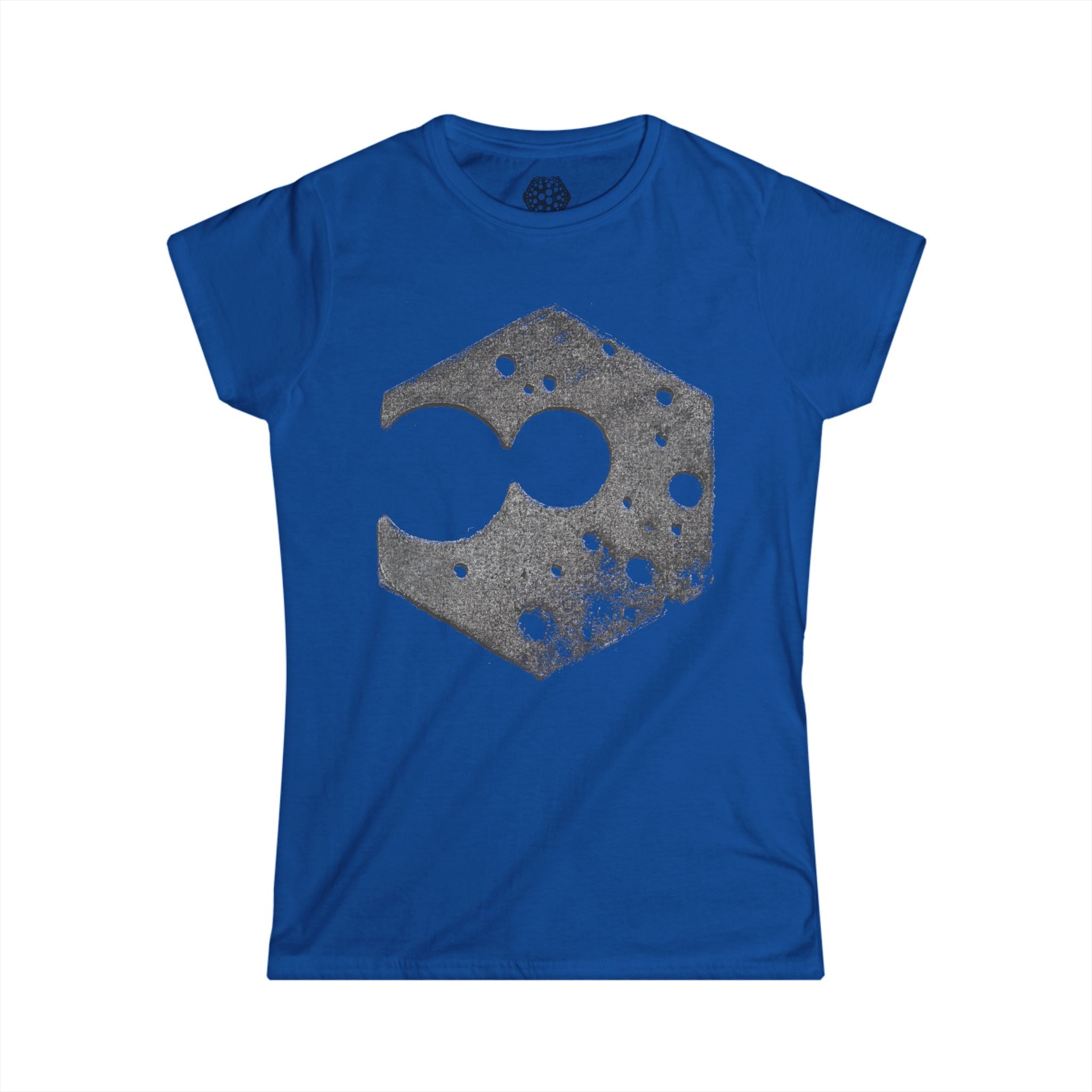 Damesshirt — Abstracte zeshoekige maanprint 