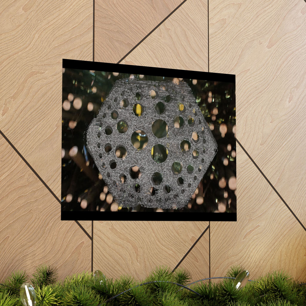 Poster met zeshoekig gatenpatroon | Matte horizontale poster, abstracte geometrische muurdecoratie 