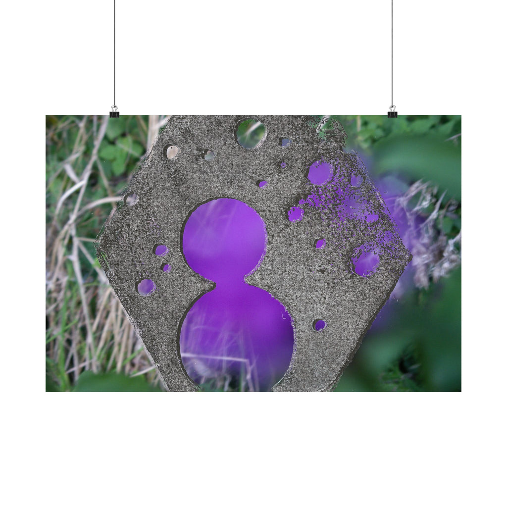Paarse abstracte bokeh-uitgesneden poster | Matte horizontale poster 