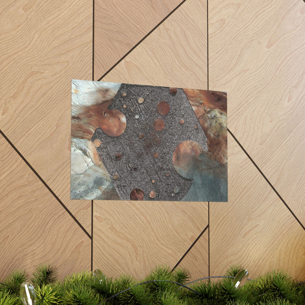 Abstracte poster met geologische textuur — Matte horizontale kunstprint 