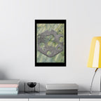 Matte Poster — Abstract Stone Hex Emblem on Green Marble Background