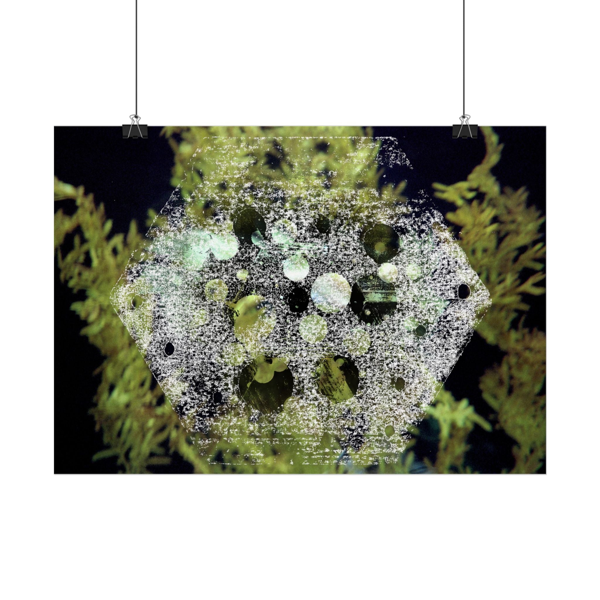 Horizontal Poster — Abstract Marine Coral Hexagon Art