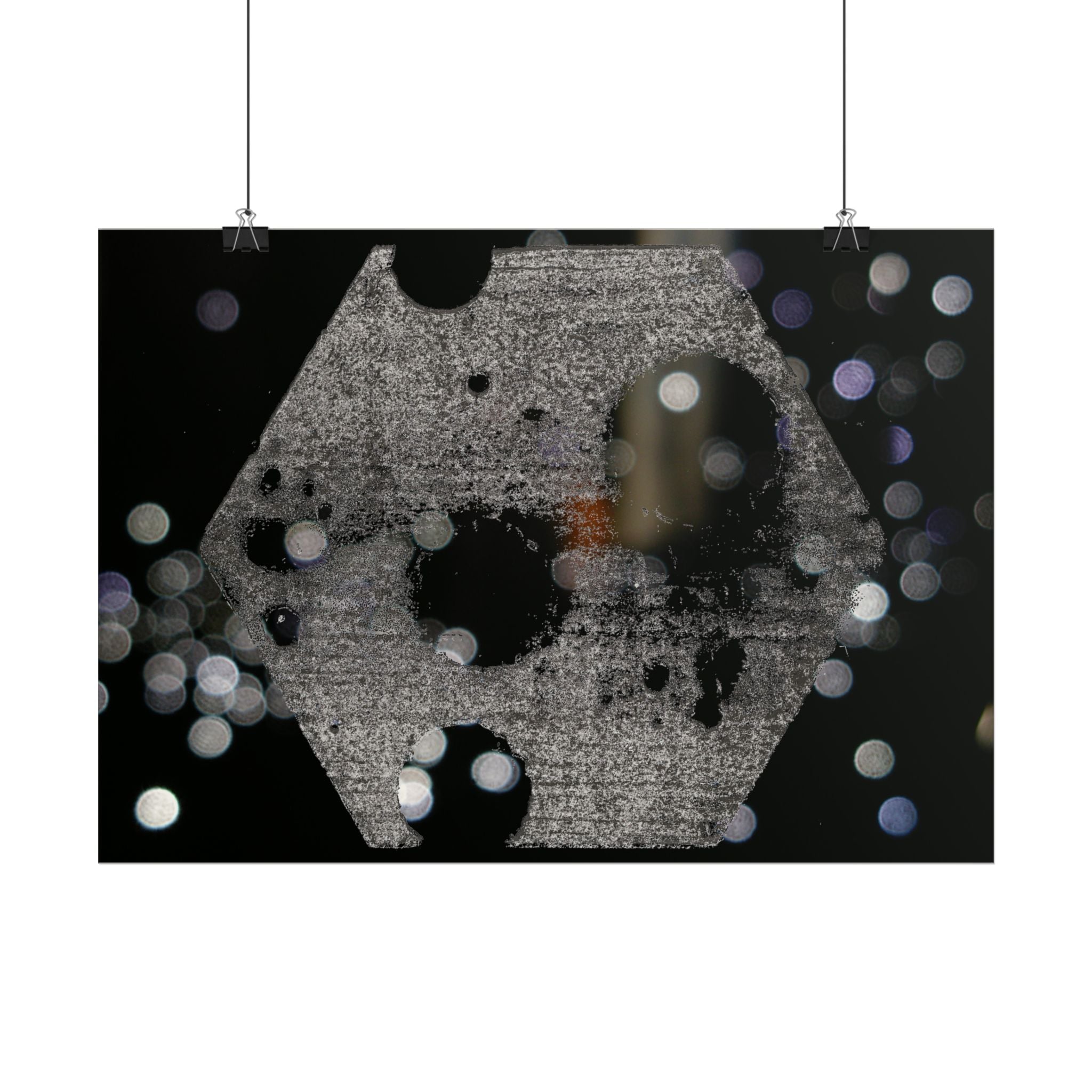 Nachtlampjes Abstracte Zeshoek Bokeh Poster 