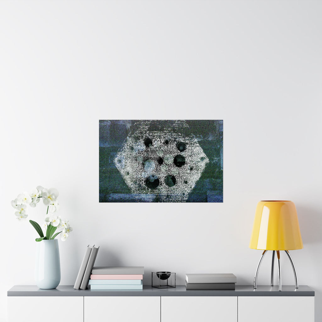 Abstracte maanzeshoek poster — Matte horizontale wanddecoratie 