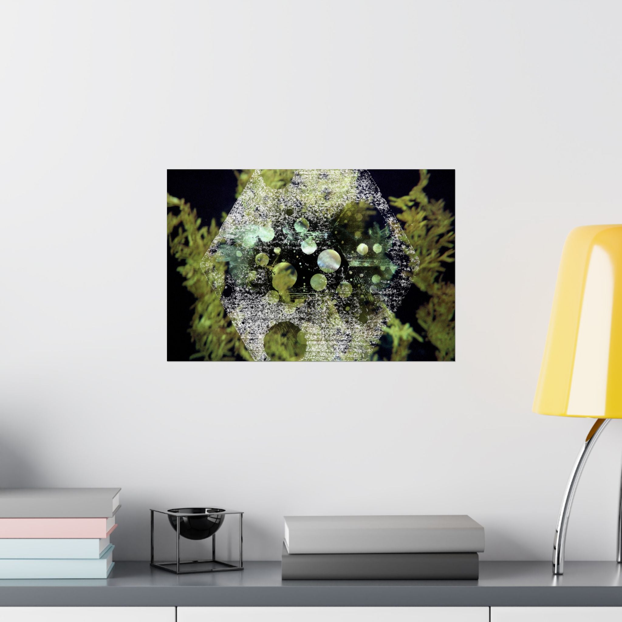 Abstract Green Geometry Matte Poster — Horizontal Wall Art