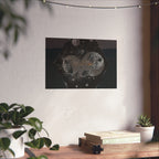Matte Horizontal Poster — Abstract Cosmic Hexagon Nightscape