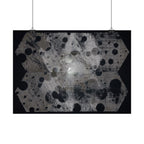 Abstract Hexagon Dots Poster — Monochrome Industrial Wall Art