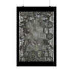Abstracte zeshoekige bubbelposter met matte afwerking — Geometrische metallic wanddecoratie 